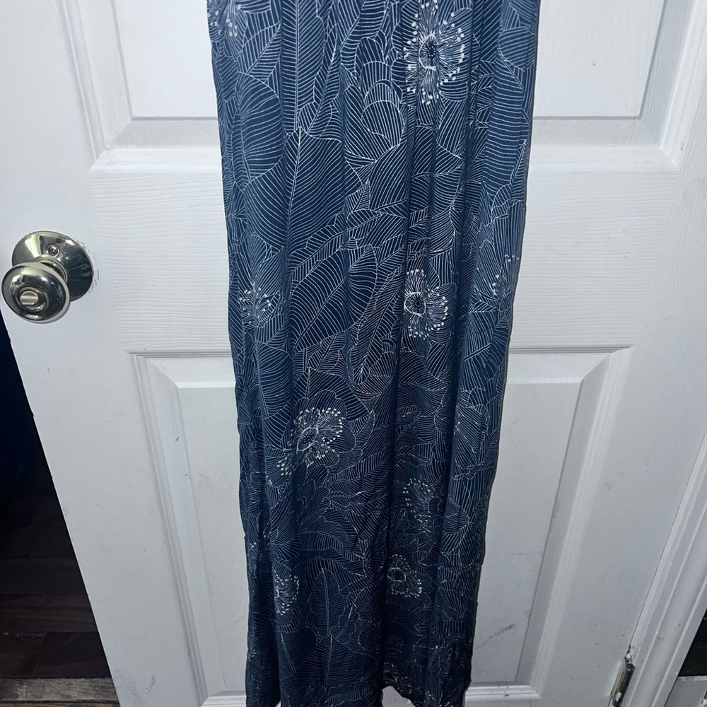 Lauren Conrad Boho Dark Floral Maxi Dress Flowy Strappy Back Summer Dress XS - Picture 3 of 6